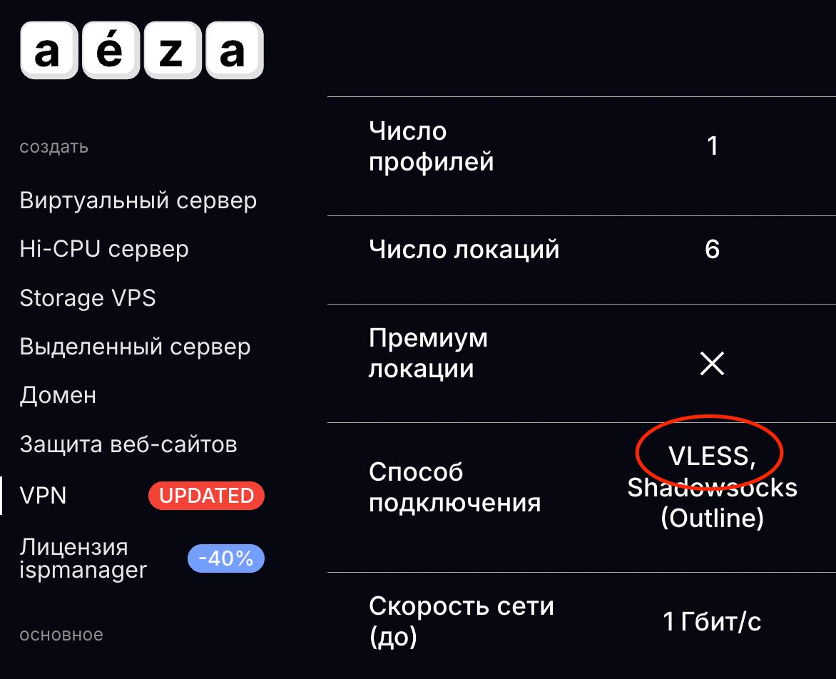 Aeza внедрила VLESS для создания VPN: альтернатива Outline